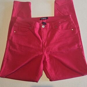 D. Jeans Vibrant Mid Rise Red Jeans